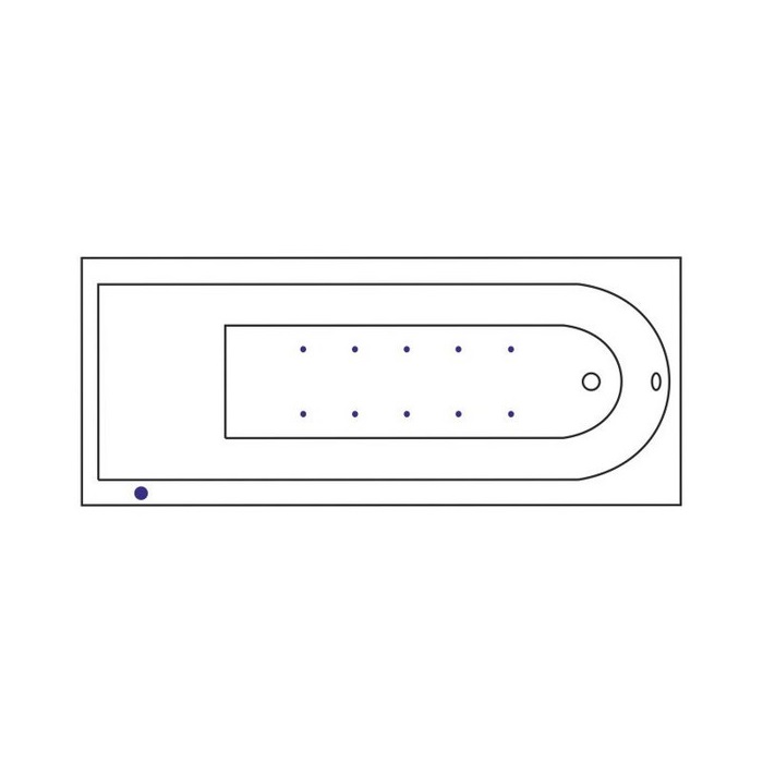 картинка Ванна ACTIMA Aurum Slim 170x70 AERO хром 