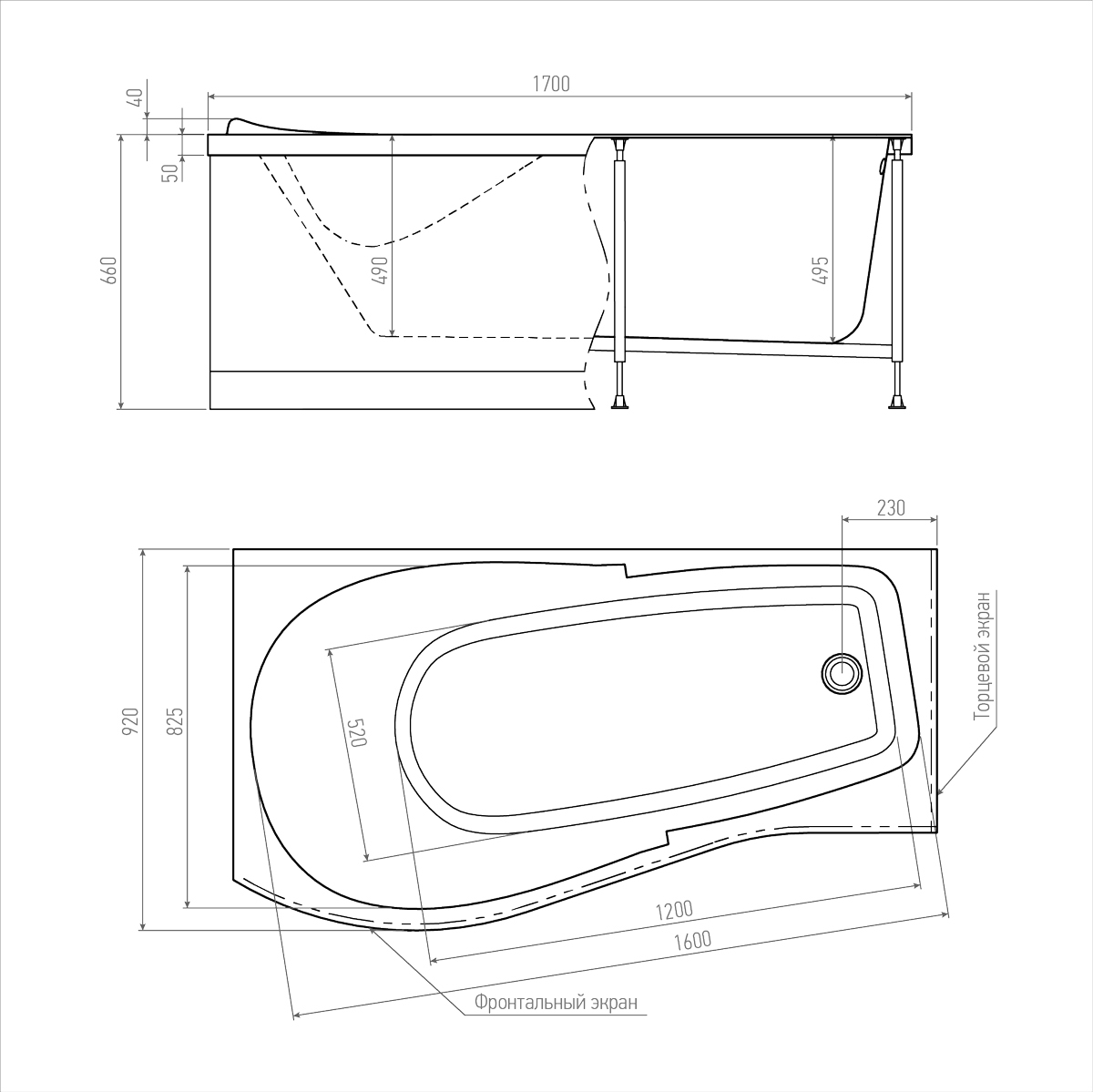 картинка Ванна асимметричная Alex Baitler ORTA 170x92 R 