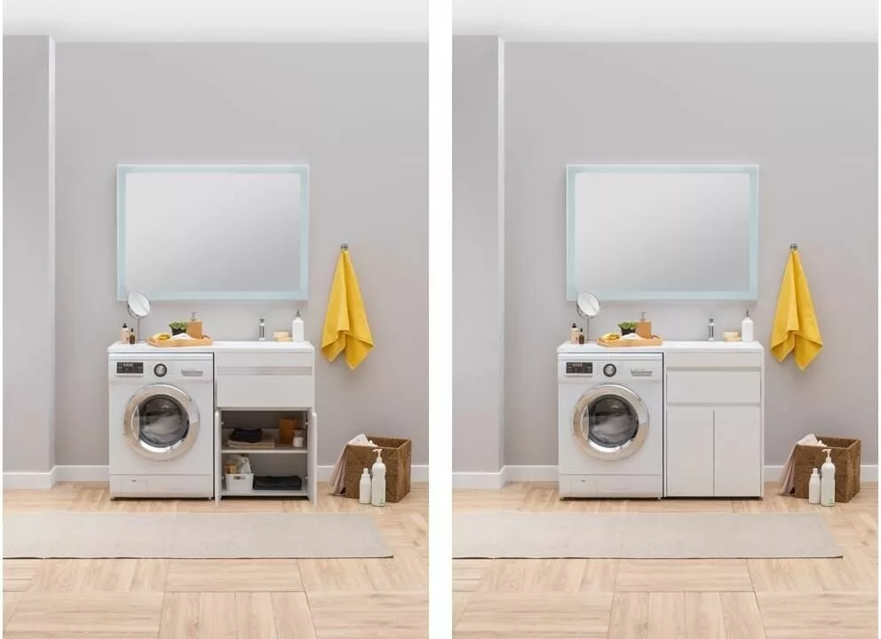 фото Тумба с раковиной Aquanet Токио 130 R белый (напольная, 1 ящик, 2 дверцы) арт. 00239216 