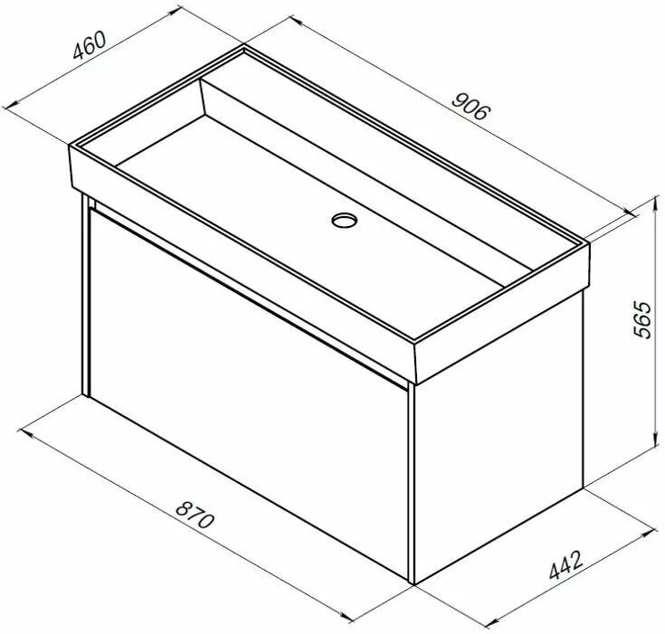 фото Тумба с раковиной Aquanet Nova Lite 90 белый (1 ящик) арт. 00245247 