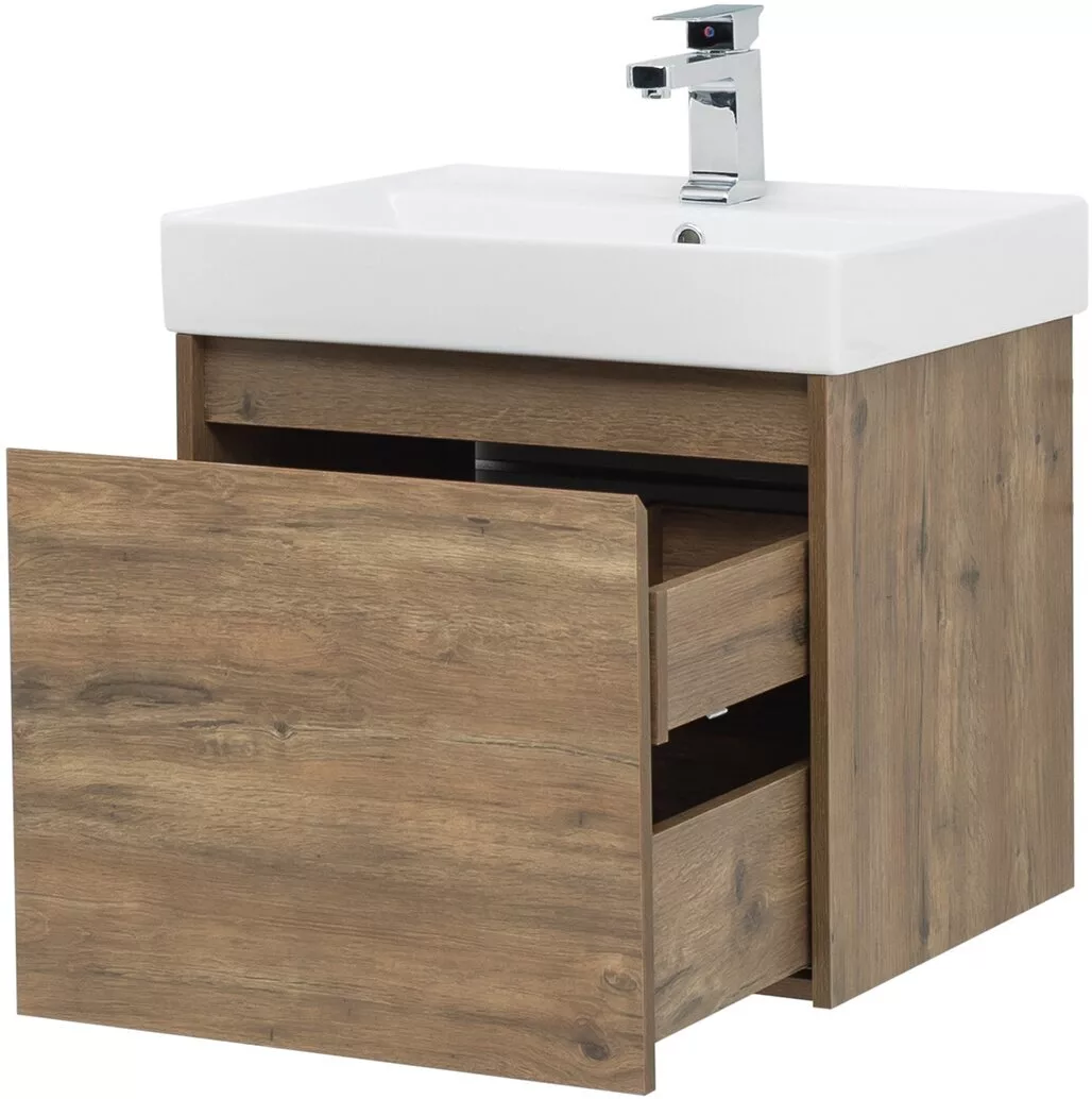 фото Тумба с раковиной Aquanet Nova Lite 60 дуб рустикальный (1 ящик) арт. 00254694 