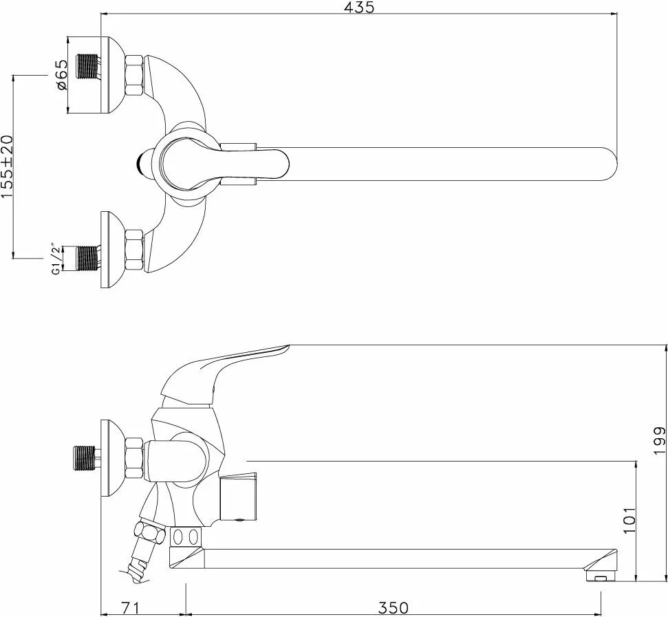 картинка Смеситель для ванны Lemark Swan LM5451BG 