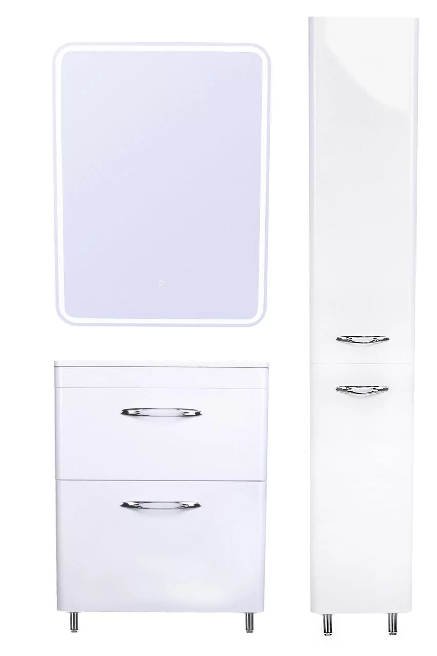 фото Тумба напольная Style Line Каре 60 2 ящика Люкс белая PLUS 