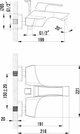 картинка Смеситель для ванны Lemark Unit LM4502C 