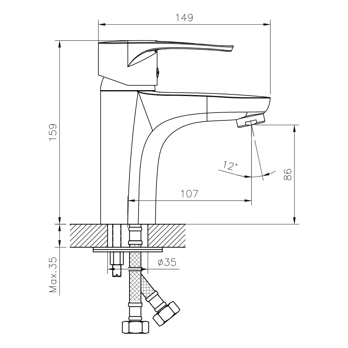 картинка Смеситель для раковины DECOROOM DR70011 