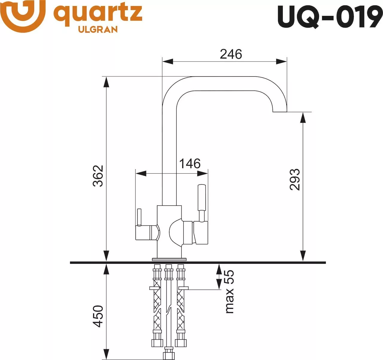 картинка Смеситель для кухни Ulgran Quartz UQ-019-03 