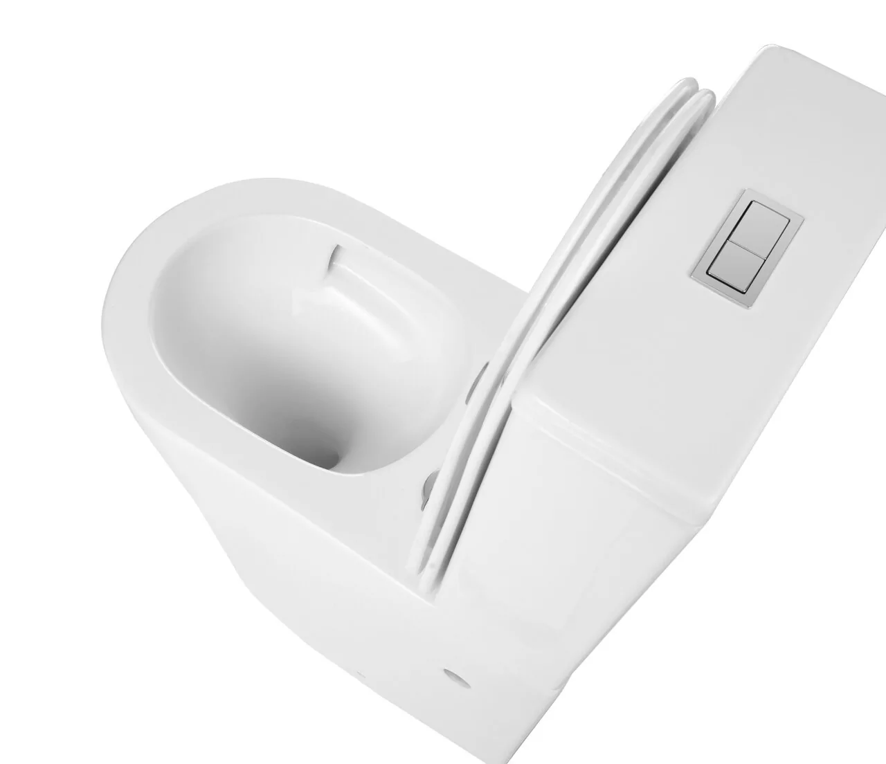 картинка Унитаз Grossman GR-4458SQ 64х36х835 белый напольный безободковый торнадо с тонкой крышкой 