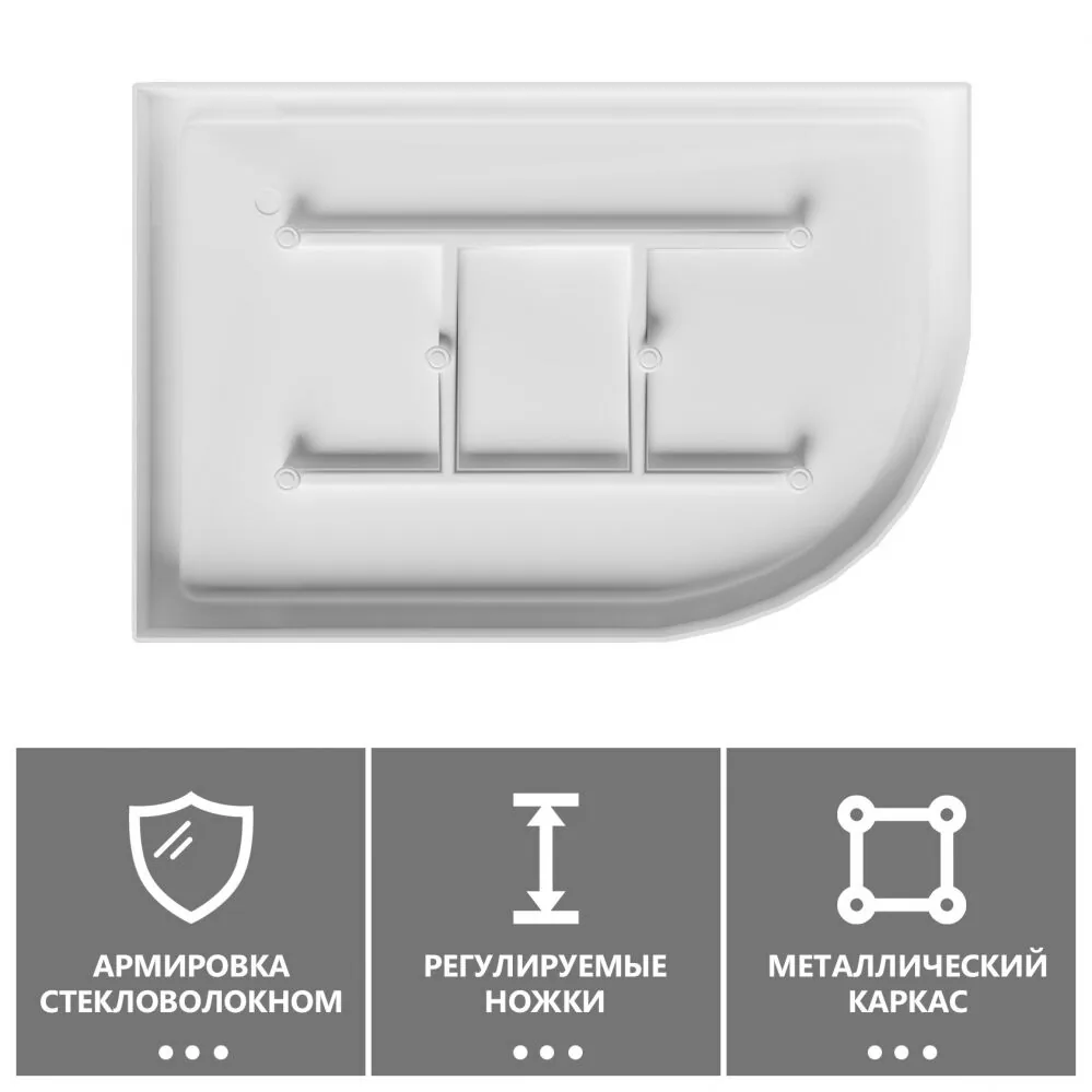 фото Душевой поддон ABBER AD3E109 L 100х90 асимметричный акриловый белый 