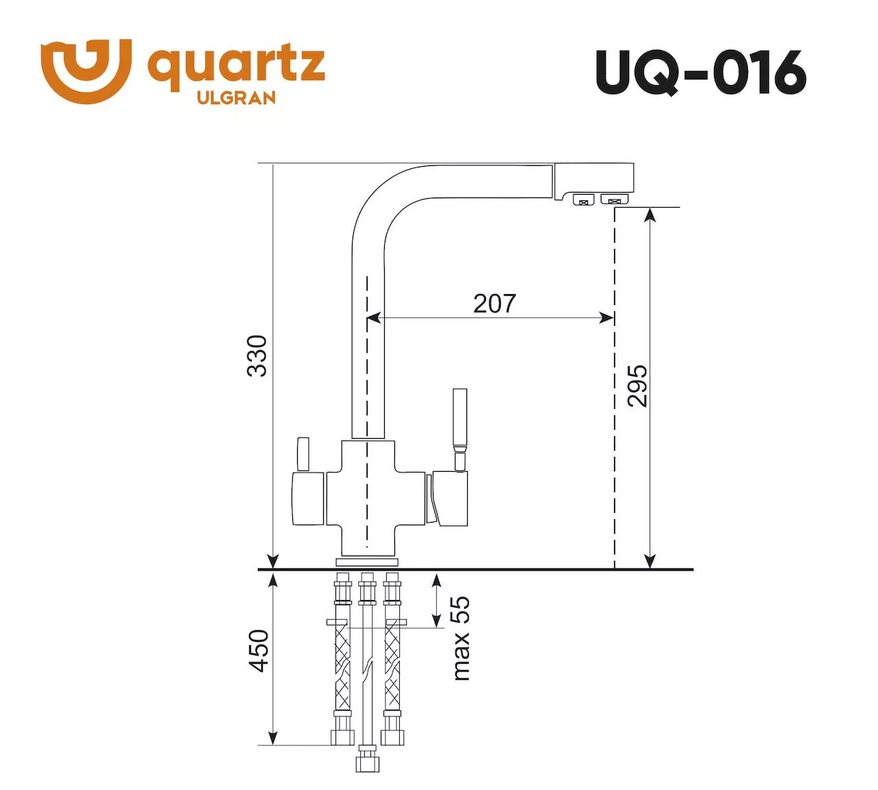 картинка Смеситель для кухни Ulgran Quartz UQ-016-07 