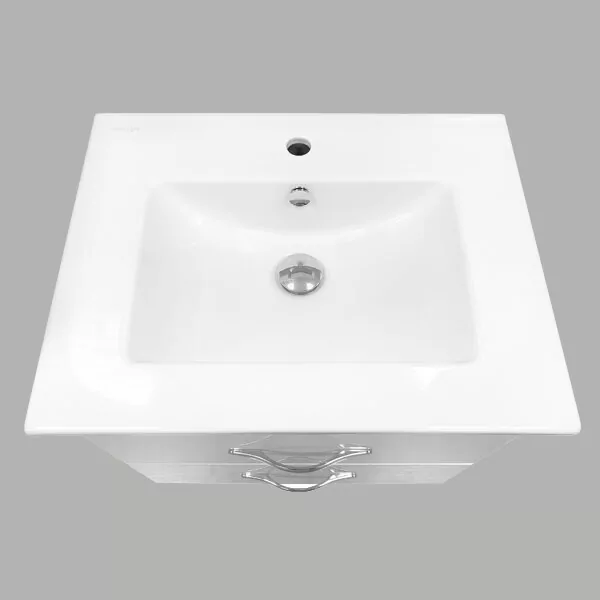 фото Тумба с раковиной Comforty Лаура 60-2 белый глянец 