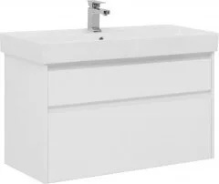 фото Тумба с раковиной Aquanet Nova Lite 100 белый (2 ящика) арт. 00245252 