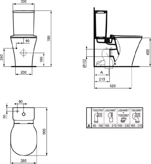 картинка Унитаз-компакт Ideal Standard Connect Air AquaBlade E013701 с микролифтом 