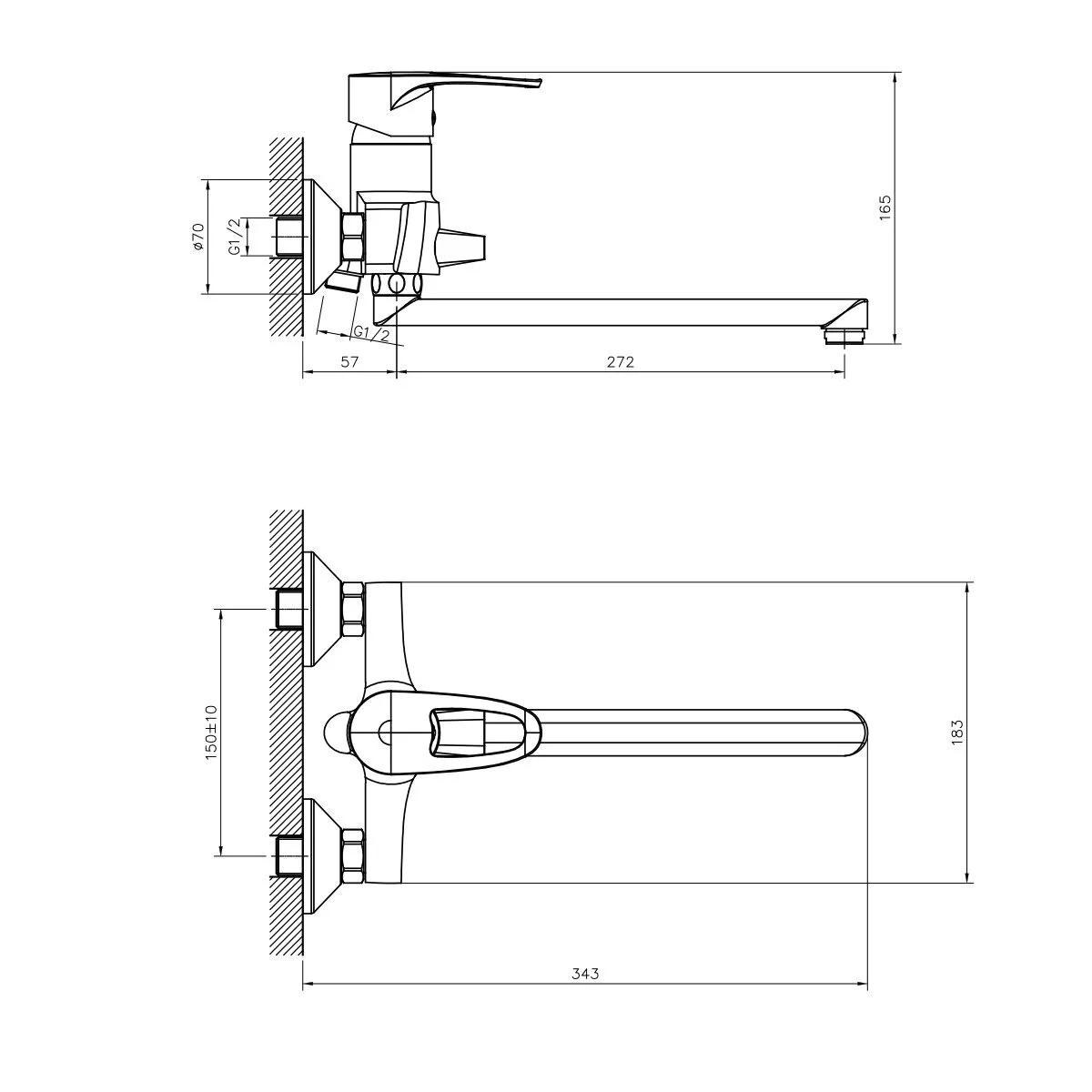 картинка Смеситель для ванны DECOROOM DR70043 