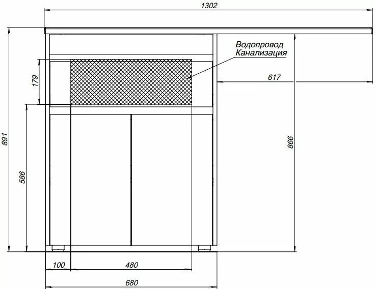 фото Тумба с раковиной Aquanet Токио 130 R белый (напольная, 1 ящик, 2 дверцы) арт. 00239216 