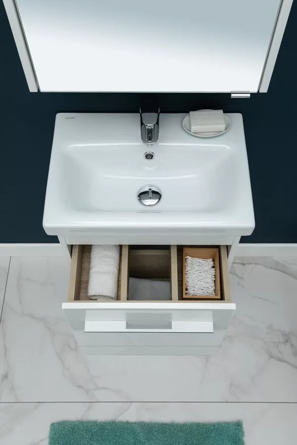 фото Тумба с раковиной Aquanet Августа 50 (Moduo Slim) белый арт. 00254069 