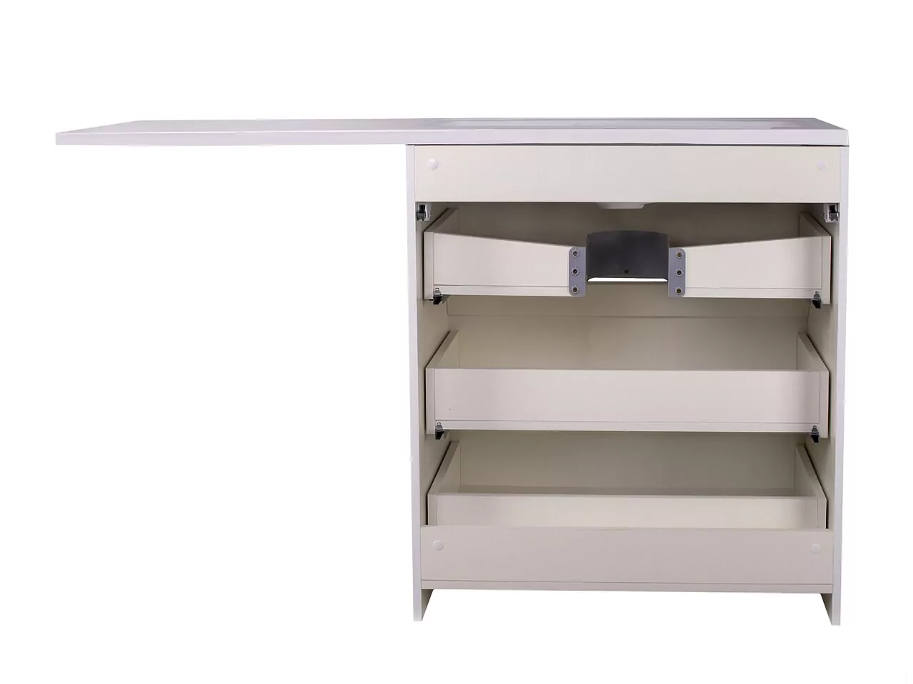 фото Тумба напольная Style Line Даллас 130 3 ящика Люкс белая PLUS 