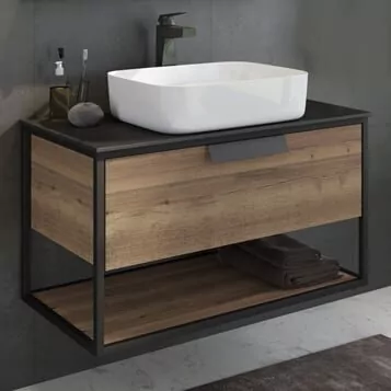 фото Тумба с раковиной Comforty Кёльн 90-1 дуб темный 