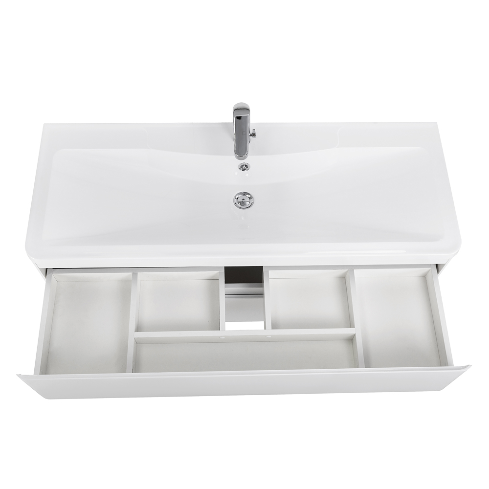 фото Тумба с раковиной подвесная BelBagno ALBANO 120 Bianco Lucido, раковина белая 