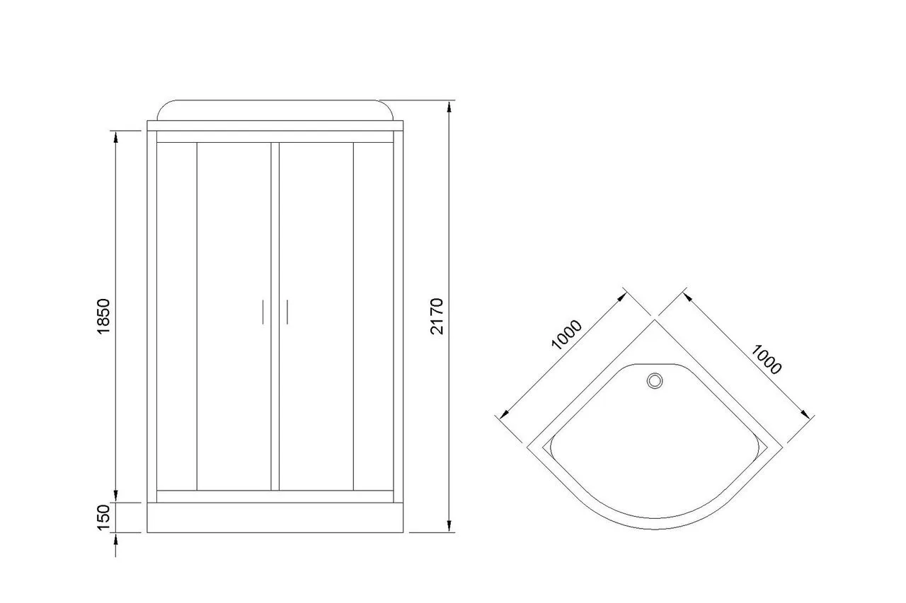 картинка Душевая кабина Royal Bath 100HK6-WT-CH (белое/прозрачное) 100x100x217 