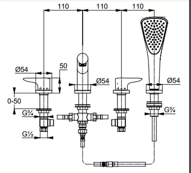 картинка Смеситель на борт ванны Kludi Objekta 324250575, хром 