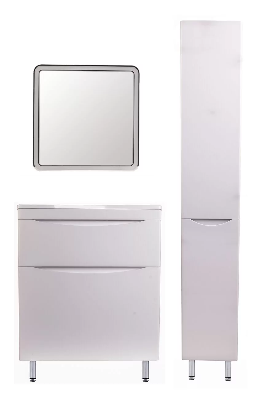 фото Тумба напольная Style Line Бергамо мини 70 2 ящика Люкс антискрейтч белый PLUS 