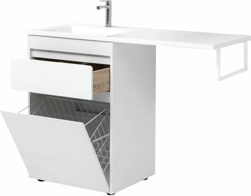 фото Тумба с раковиной Aquanet Токио 120 L белый (напольная, 1 ящик) арт. 00239300 