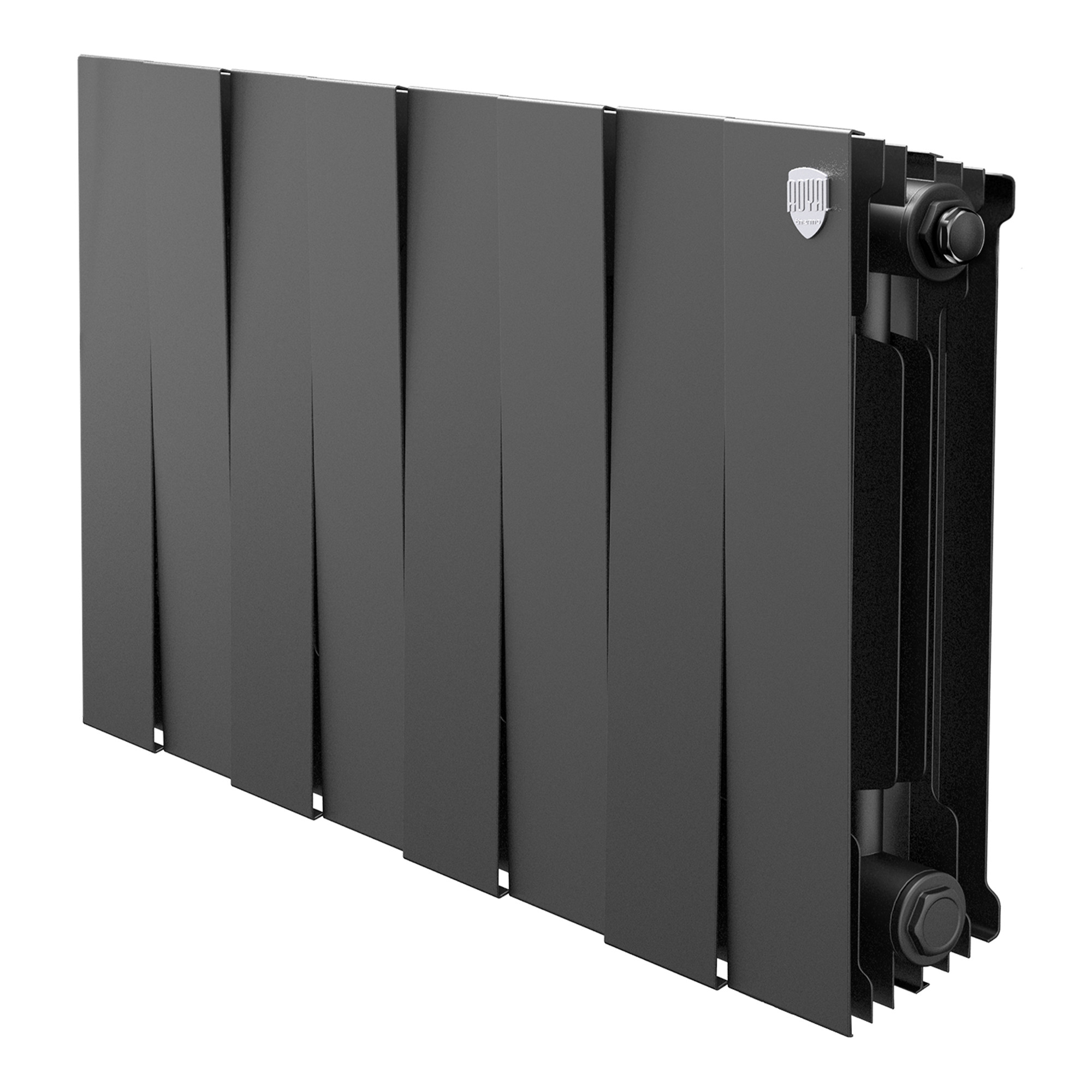 картинка Радиатор биметаллический Royal Thermo PianoForte 300 Чёрный 8 секций 
