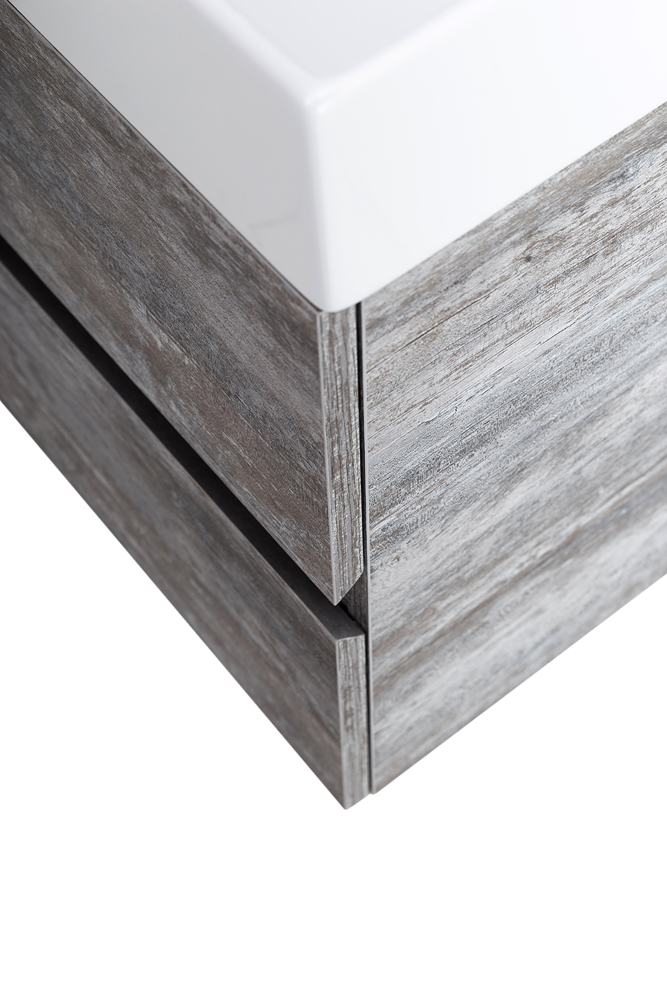 фото Тумба с раковиной подвесная Cezares MOLVENO 46 60 Legno Grigio, раковина белая 