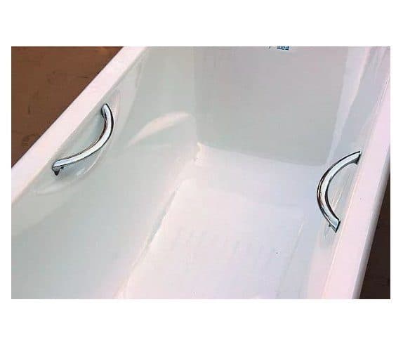 картинка Чугунная ванна Roca Malibu 2333G0000 170х70 см с ручками 526803010 хром и ножками 150412330 