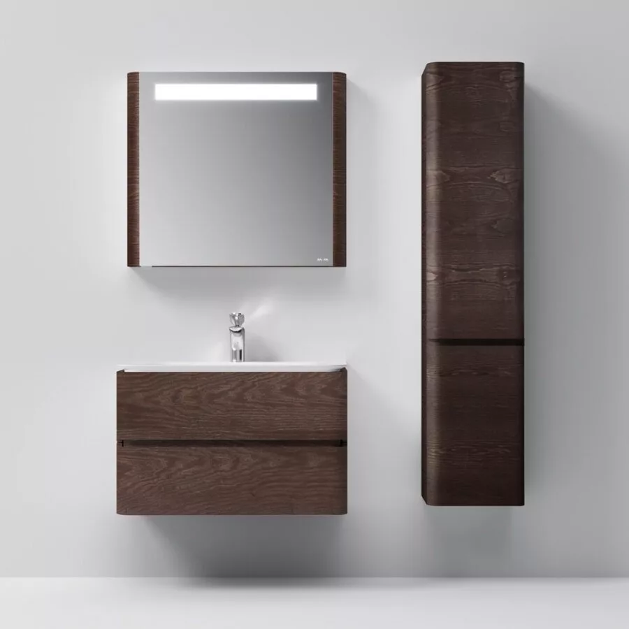 фото Шкаф-колонна AM.PM Sensation M30CHR0406TF подвесной правый 40см двери табачный дуб текстурированная 