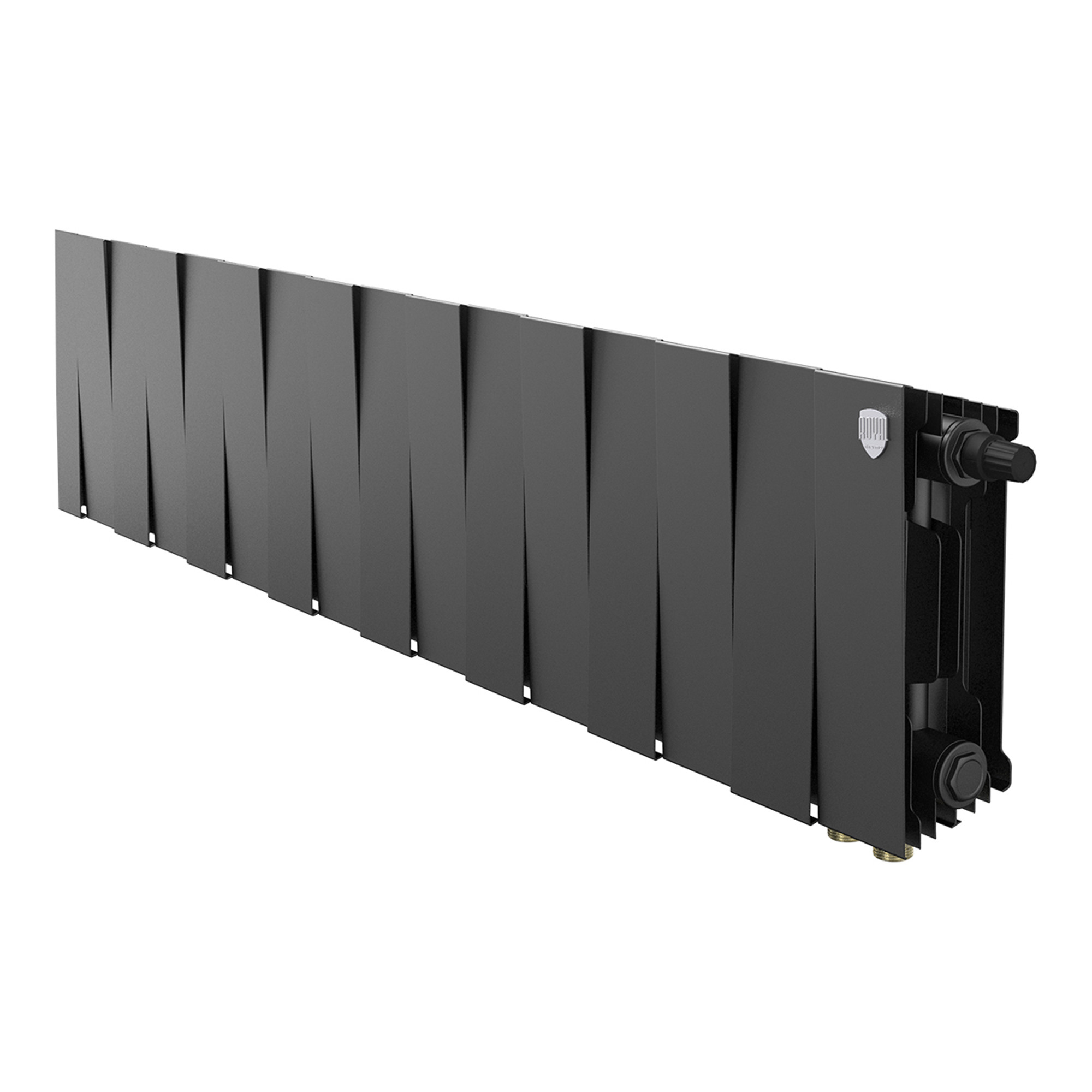 картинка Радиатор биметаллический Royal Thermo PianoForte 200 Чёрный VR80- 16 секций 