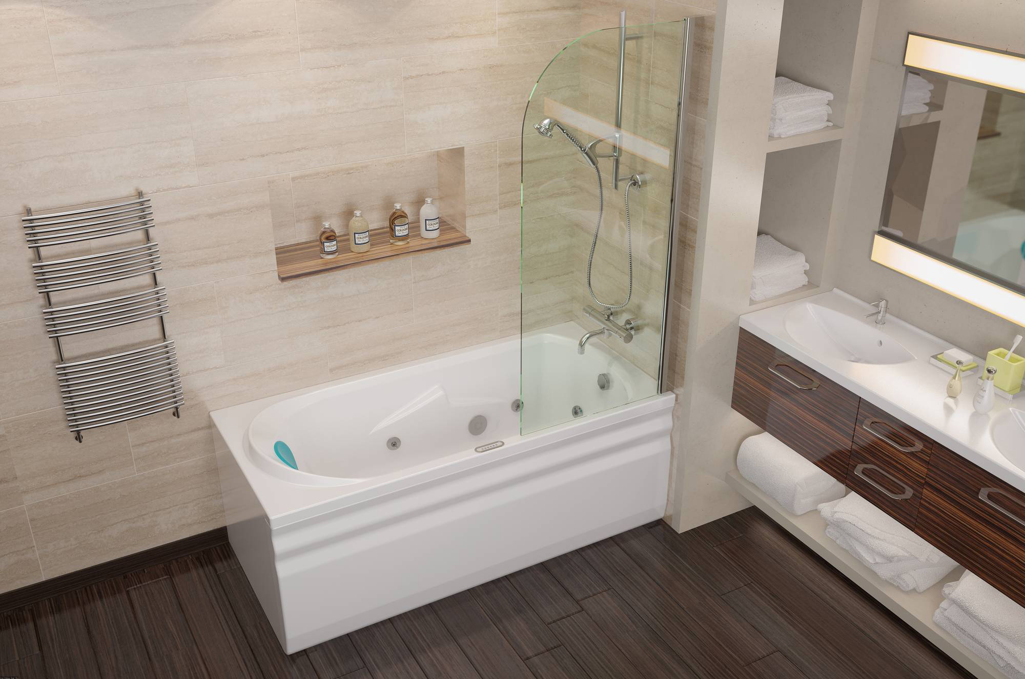 картинка Акриловая ванна Eurolux ONTARIO 160x75 с каркасом, экраном и слив-переливом 
