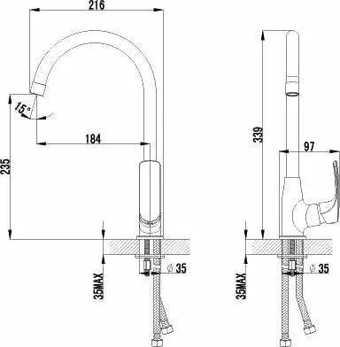 картинка Смеситель для кухонной мойки Lemark Plus Shape LM1705C 