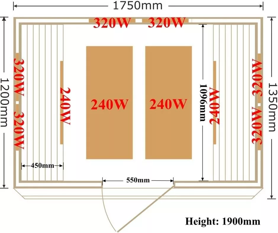 картинка Инфракрасная сауна SaunaMagic Cedar CST Maxi (175х120) 