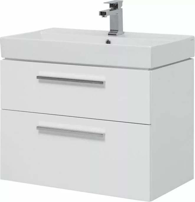 фото Тумба с раковиной Aquanet Nova 75 белый (2 ящика) арт. 00245254 