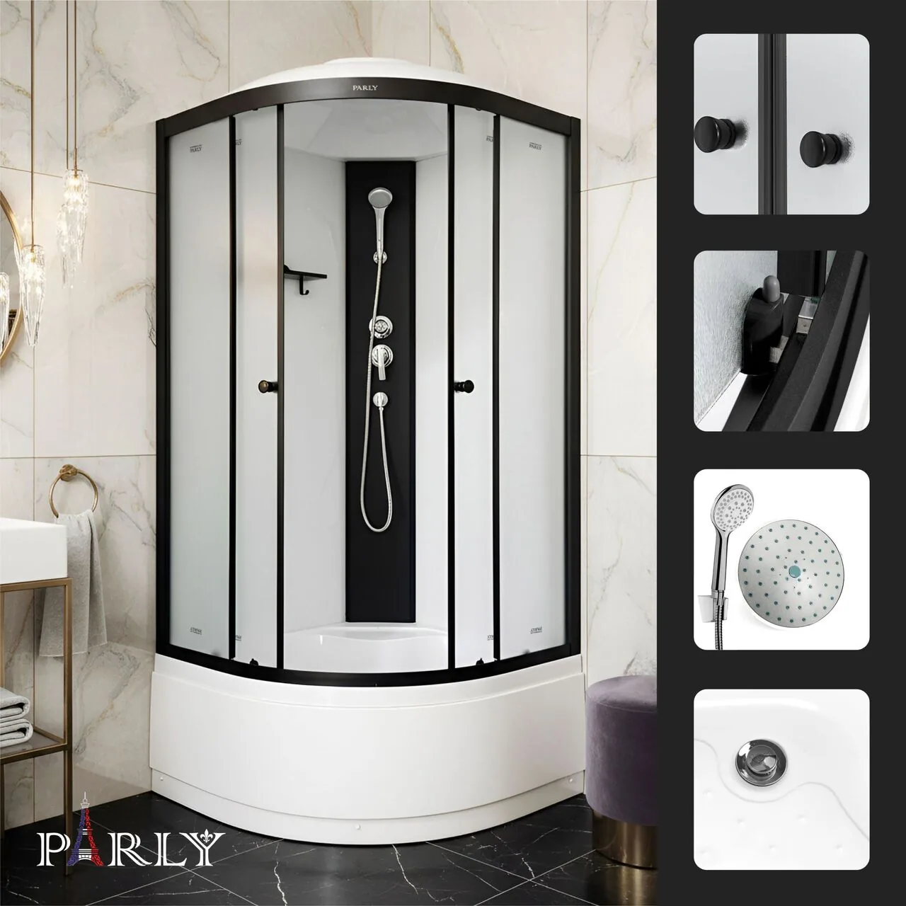 картинка Кабина душевая PARLY BETT B921 90х90х215 