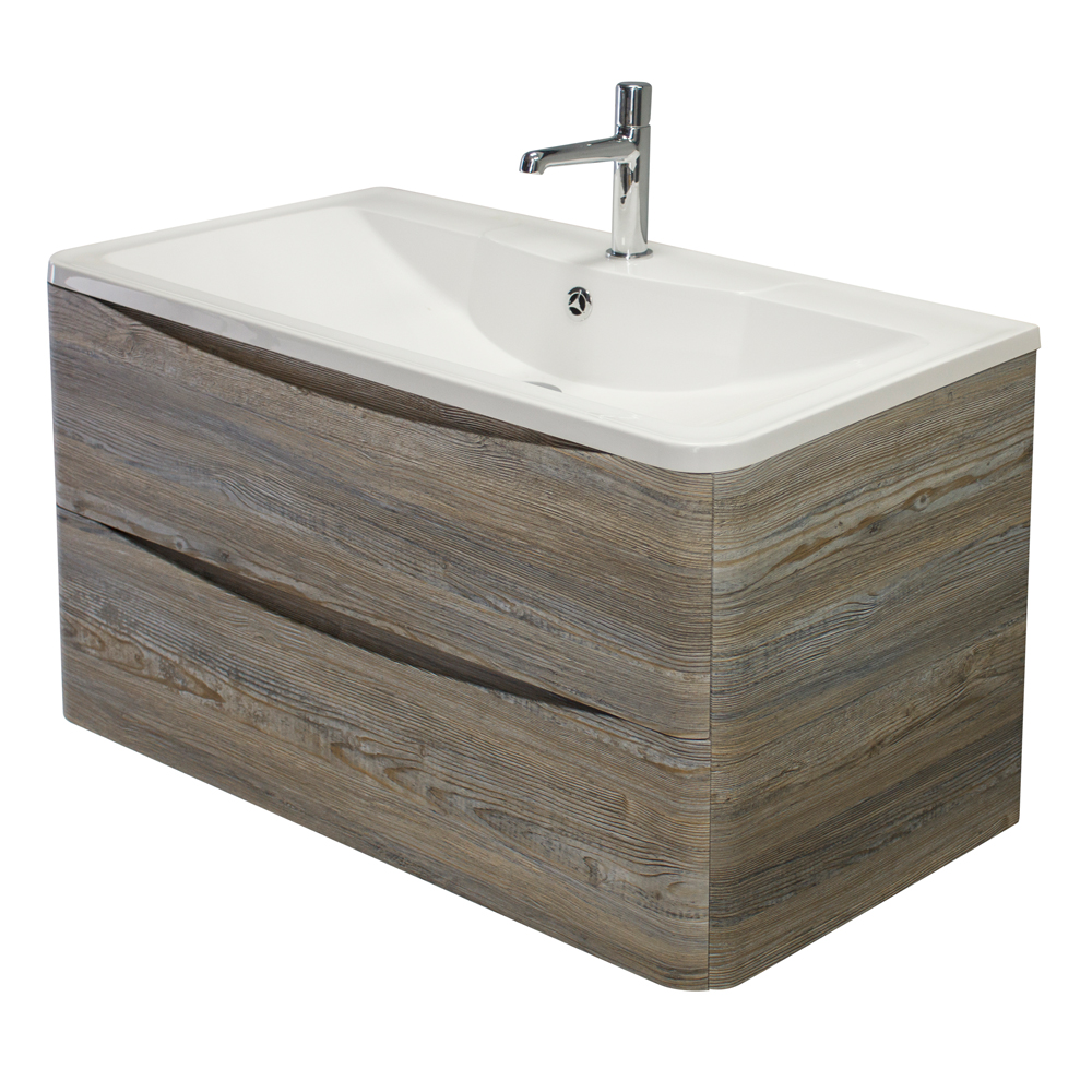 фото Тумба с раковиной подвесная BelBagno ACQUA 80 Pino Scania, раковина белая 