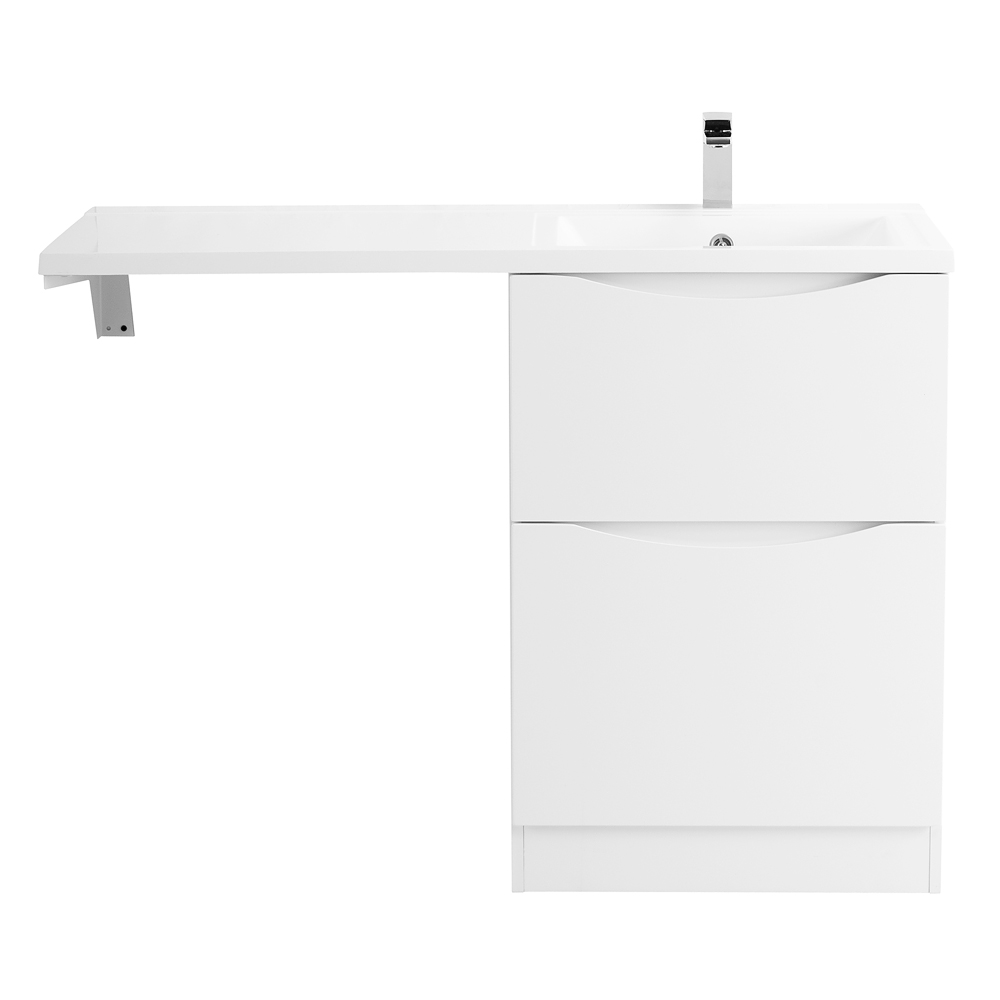 фото Тумба с раковиной напольная BelBagno LAVANDERIA-58/120-R Bianco Lucido, раковина белая 