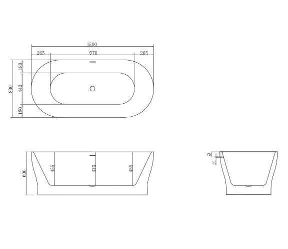 картинка Акриловая ванна BelBagno BB405-1500-800 