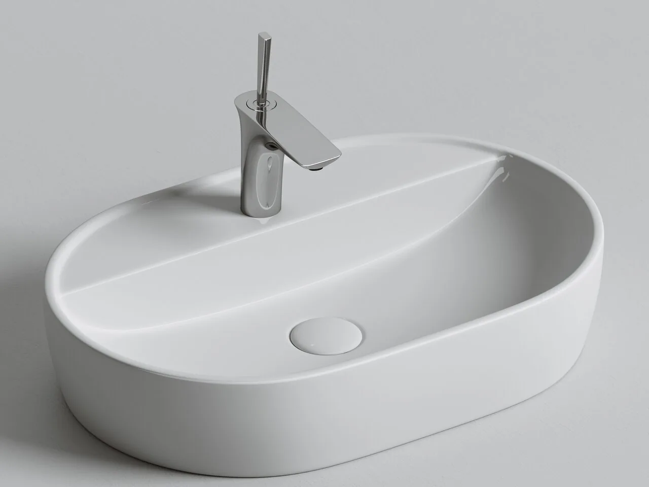 картинка Накладная раковина Ceramicanova Element CN6035 цвет белый 60х40 см 