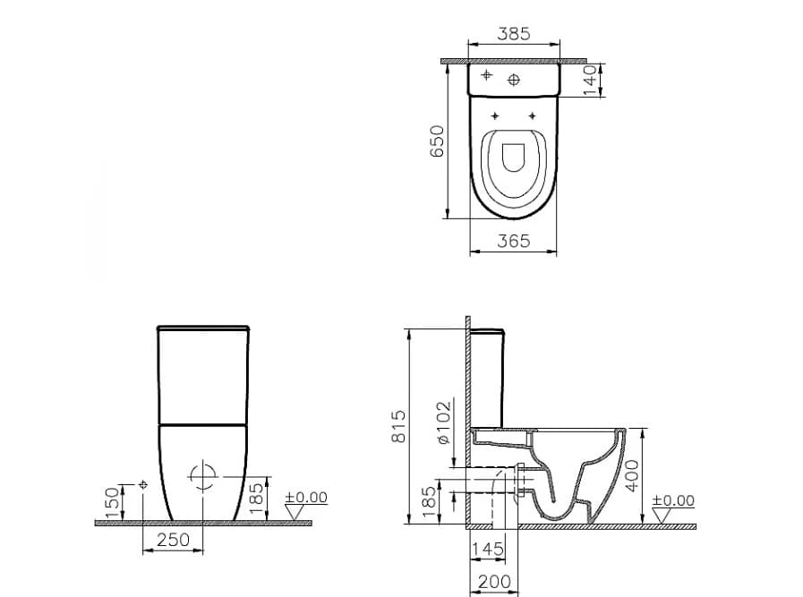 картинка Унитаз напольный Vitra Sento Rim-ex 