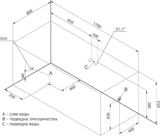 картинка Акриловая ванна Aquanet Grenada 170х80 с каркасом 