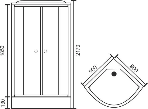 картинка Душевая кабина Royal Bath 90HK2-M-CH (матовое) 90x90x217 