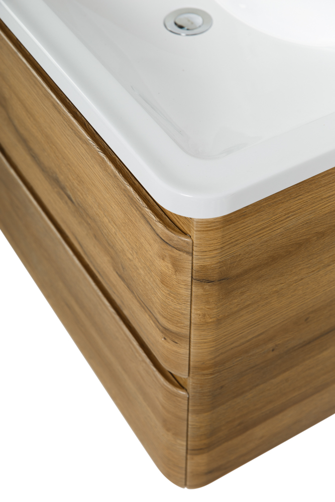 фото Тумба с раковиной подвесная BelBagno ALBANO 100 Rovere Rustico, раковина белая 