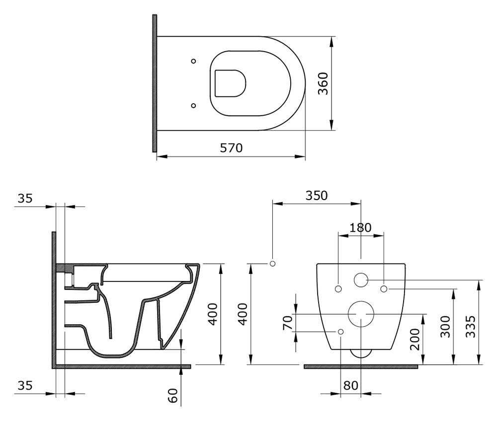 картинка Унитаз подвесной Ambassador Queen 113T20101R белый матовый с толстой крышкой 
