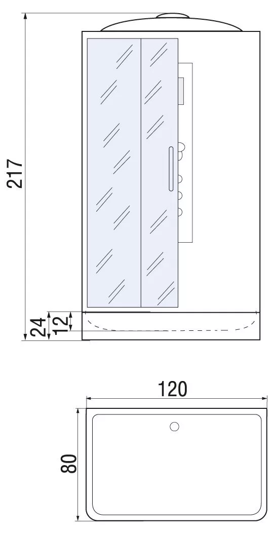 картинка Душевая кабина River VITIM 120/80/24 MT 