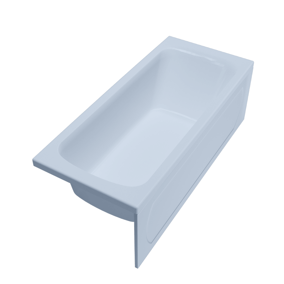 картинка Акриловая ванна 1ACReal Gamma 130 прямоугольная с ножками и слив-переливом 