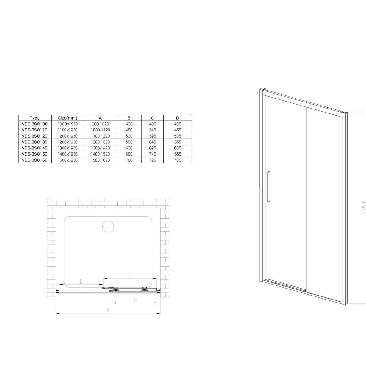 фото Душевая дверь Vincea Soft VDS-3SO100CL, профиль хром, стекло прозрачное 