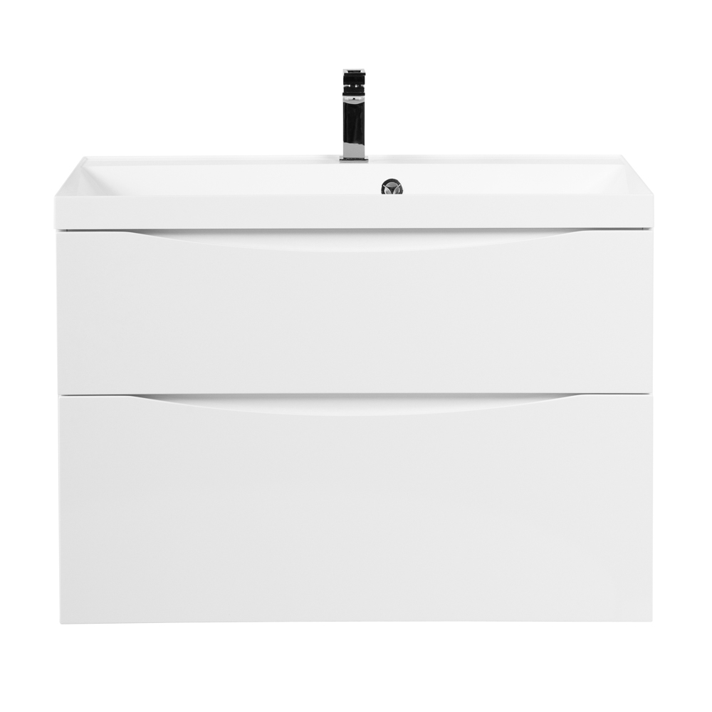 фото Тумба с раковиной подвесная BelBagno MARINO-H60 80 Bianco Lucido, раковина белая 