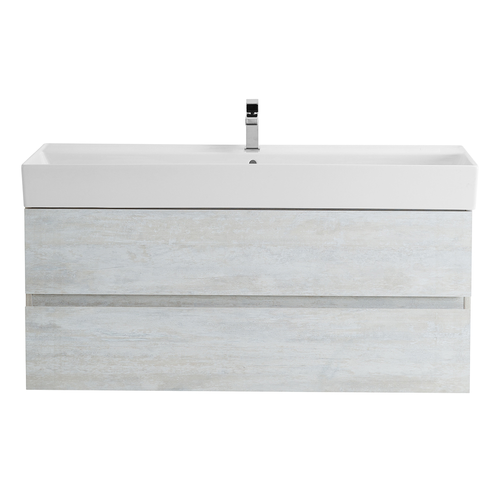 фото Тумба с раковиной подвесная Cezares MOLVENO 46 120 Legno Bianco, раковина белая 
